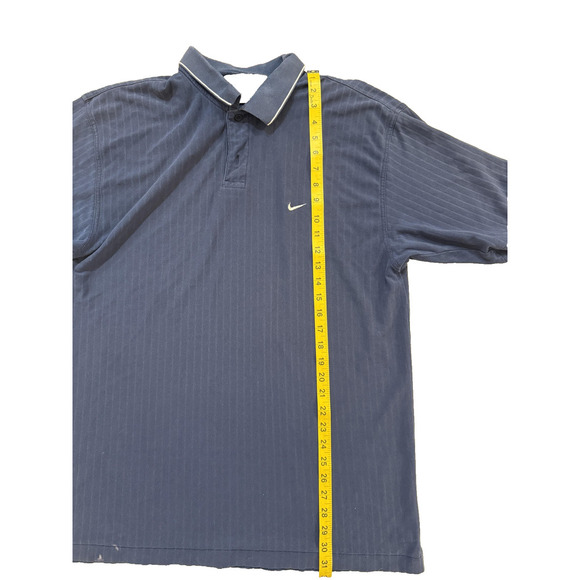 Nike Golf Polo Shirt Mens Large Blue Dri-FIT Performance Swoosh Tipped Collar - Picture 6 of 6